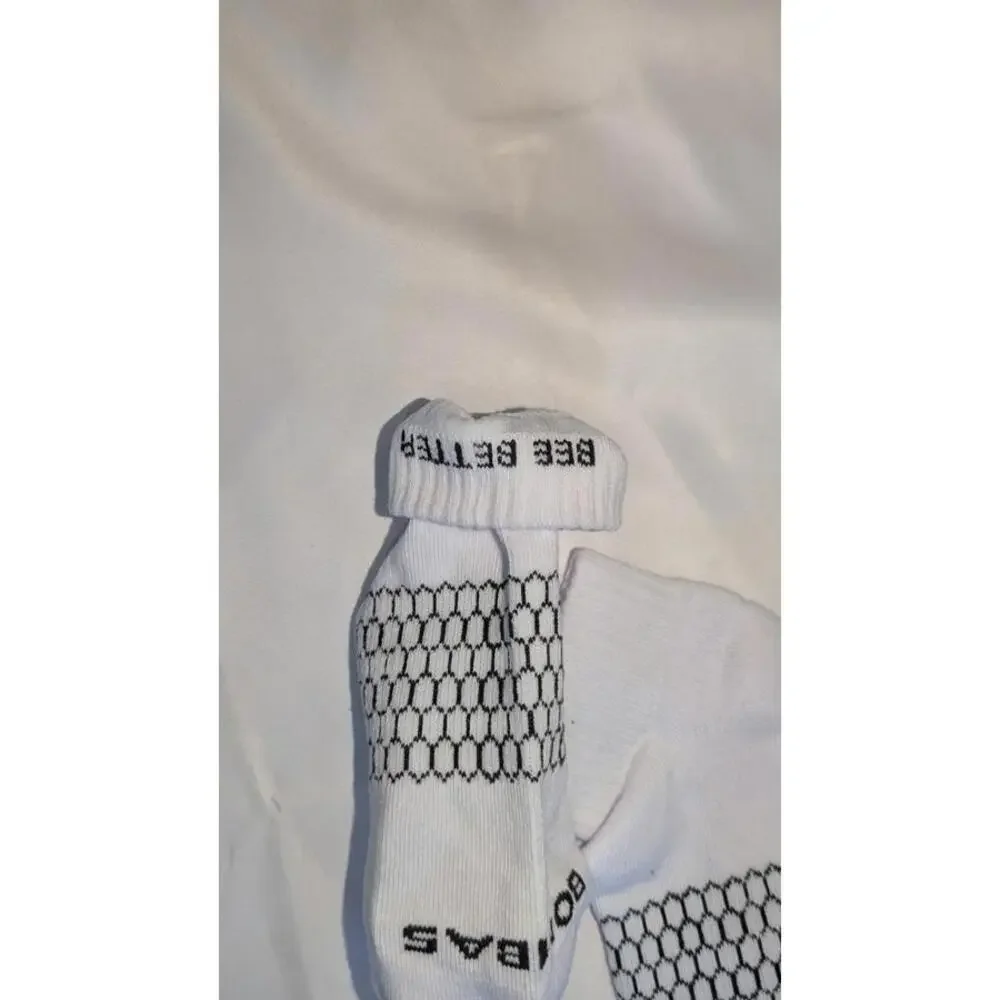 Bombas Ankle Socks LARGE – 3-Pair Bundle Black Gray White Honeycomb Cushioned